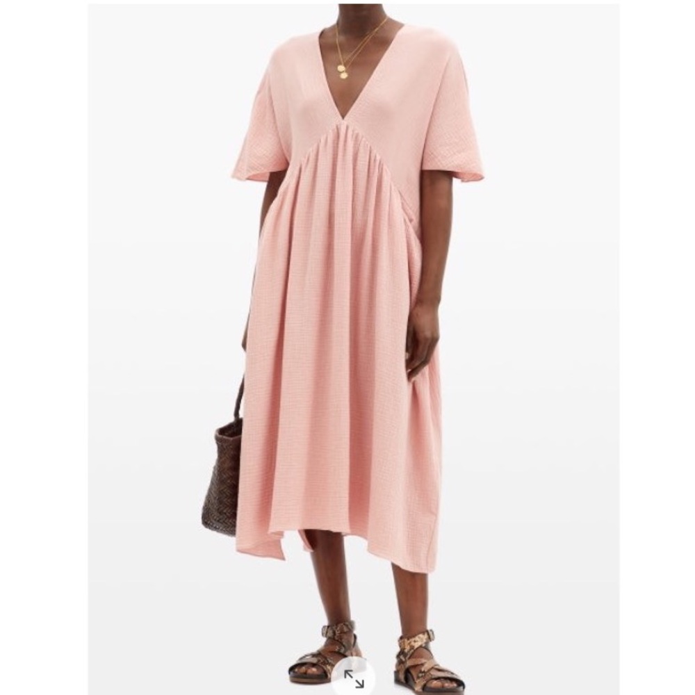 Loup Charmant Riva Gauze V-Neck Midi Dress